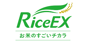 ロゴ：RiceEX お米のすごいチカラ