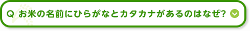 お米の名前にひらがなとカタカナがあるのはなぜ?