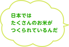 日本ではたくさんのお米がつくられているんだ